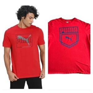 Puma Men's Red Graphic T-Shirt